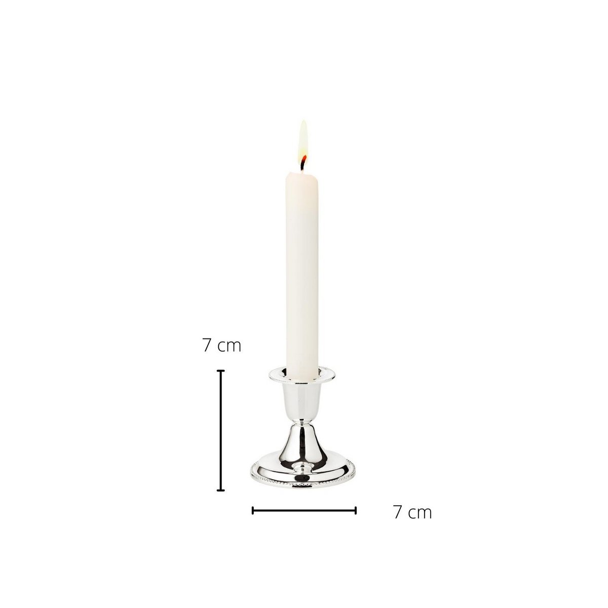 EDZARD kandelaar Perla voor stokkaarsen, hoogte 7 cm, edel verzilverd, aanslagbestendig