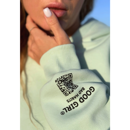 Hoodie met rits "GGBH" - zwart