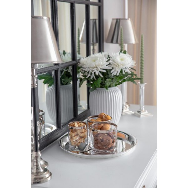Dienblad EDZARD, dienblad Marlene, rond, roestvrij staal hoogglans gepolijst, diameter 34 cm