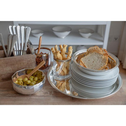 Dienblad EDZARD, dienblad Marlene, rond, roestvrij staal hoogglans gepolijst, diameter 34 cm