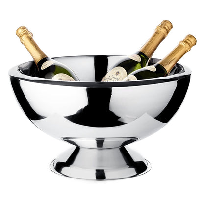 EDZARD champagnekoeler Cadiz champagnekoeler, hoogglans gepolijst roestvrij staal, dubbelwandig, 43 cm diameter