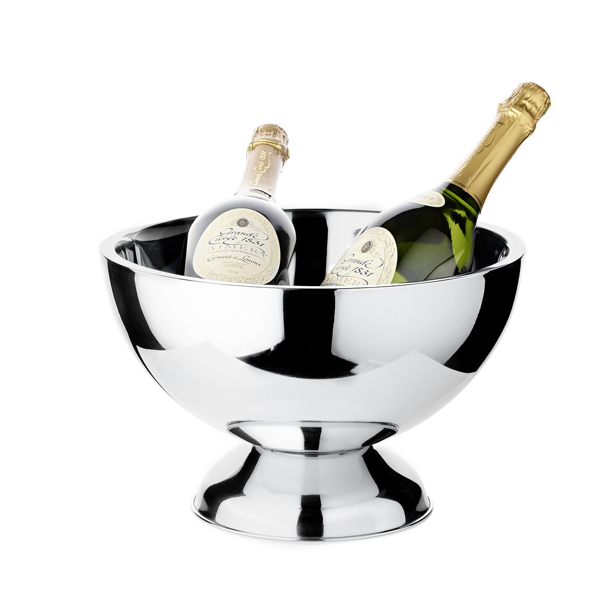 EDZARD champagnekoeler flessenkoeler wijnkoeler Cadiz, hoogglans gepolijst roestvrij staal, dubbelwandig, ø 32 cm